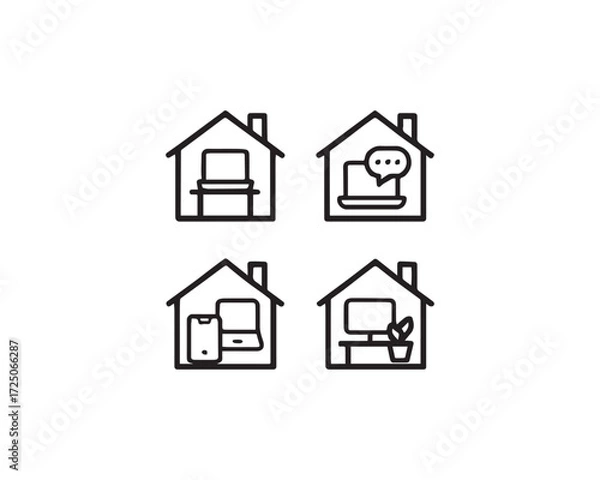 Obraz Home Office icon vector design illustration