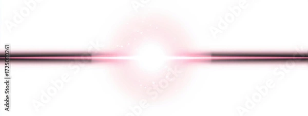 Obraz Soft light pink lens flare radiates from central point against white background, creating dreamy and ethereal atmosphere. This evokes sense of calm and tranquility