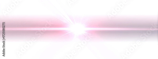 Obraz Bright light pink lens flare on white background creates soft and ethereal atmosphere, enhancing visual appeal and adding dreamy quality to image