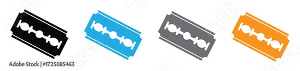 Fototapeta Silhouette of a vintage razor blade tool for shaving or cutting,displayed on a on a transparent background