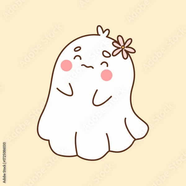 Obraz Cute Halloween ghost. Vector illustration.