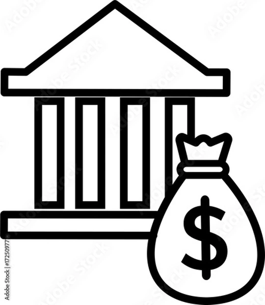 Obraz Bank loan icon. Personal loan vector icon. Vector graphics and not Artificial Intelligence, logo illustration. Replaceable vector design.