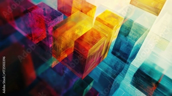 Obraz Abstract colorful cubes