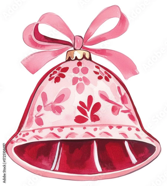 Fototapeta PNG Christmas bell illustration christmas pink.