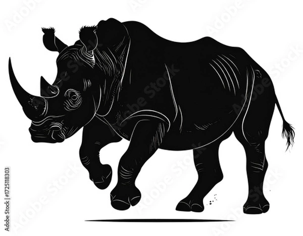 Obraz rhino on white background