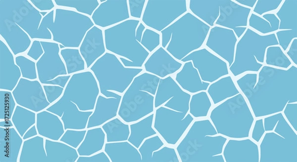 Obraz Cracked ice texture with blue color palette.  Seamless ice pattern with light blue and white shades.  Perfect cracked ice texture for winter designs.