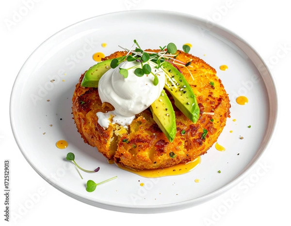 Obraz  Modern Presentation of Navajo Fry Bread with Contemporary Garnishes