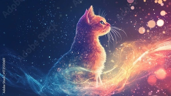 Obraz Cat fantasy art