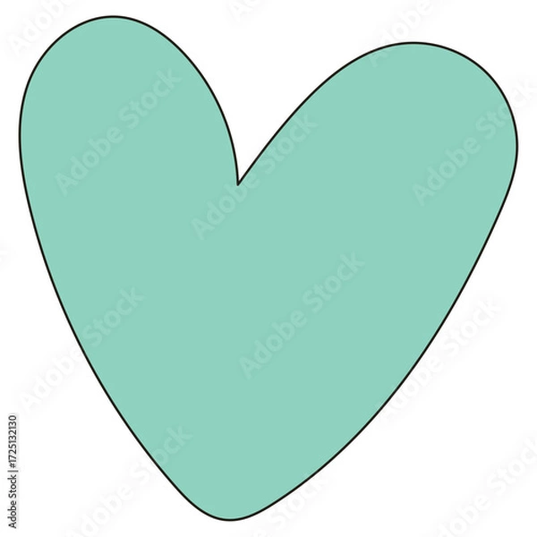 Fototapeta Blue heart on a white background. Vector illustration for your design.