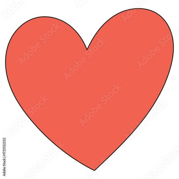 Fototapeta Heart icon on a white background. Vector illustration.