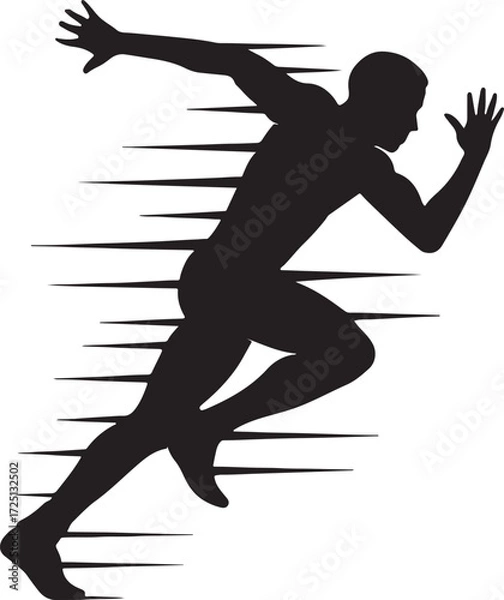 Fototapeta silhouette of a man in a jump
