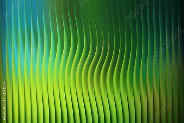 Fototapeta Abstract wavy green and blue vertical lines background