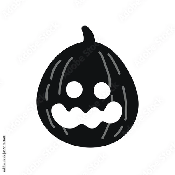 Fototapeta Pumpkin lantern icon isolated on white background. Vector illustration