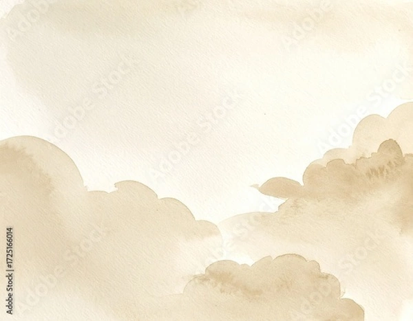 Obraz Beige watercolor cloudscape