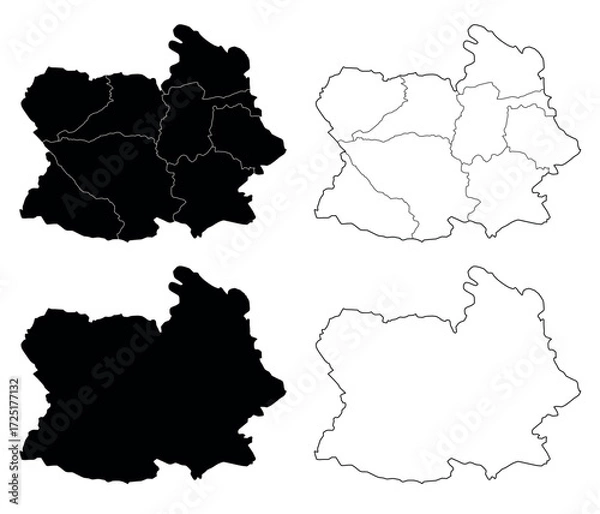 Fototapeta Chainat map is a province of Thailand, Graphic vector
