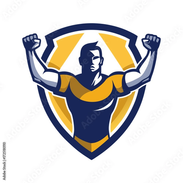 Obraz Vector graphic logo depicting athletic figure within a shield