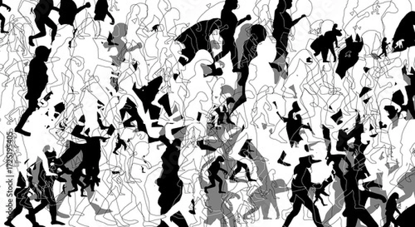 Obraz ewolucja, człowiek, sylwetka, dna