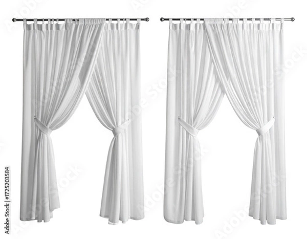 Obraz white curtains on white background