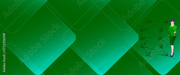 Fototapeta Decision tree diagram for identifying problems and opportunities in decision making process. Famale. Glassmorphism. Vector illustration.