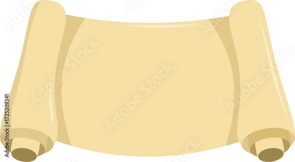 Obraz Unrolled Parchment Scroll: Simple Tan Paper Document Illustration