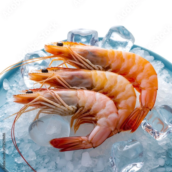 Obraz fresh shrimps on a plate