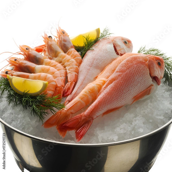 Obraz raw shrimps on a plate