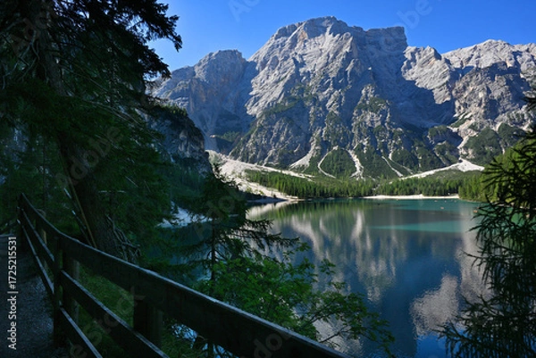 Fototapeta Beautiful panorama of Bries lake