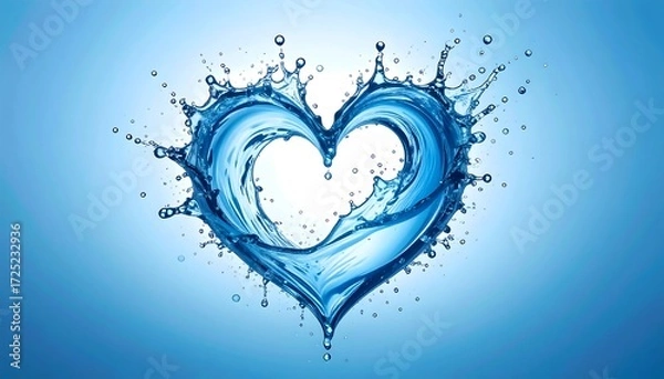 Fototapeta Heart-shaped water splash (1)