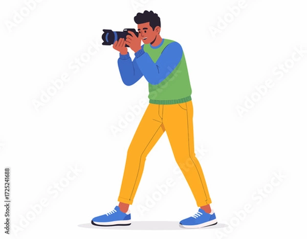 Fototapeta Photographer with Camera Illustration Capture the Perfect Moment