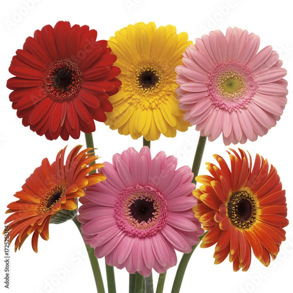 Obraz Vibrant colorful gerbera daisies arrangement for spring design elements