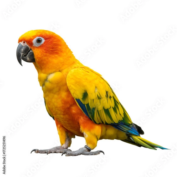 Obraz Bright sun conure parrot perched, vibrant feathers and captivating gaze
