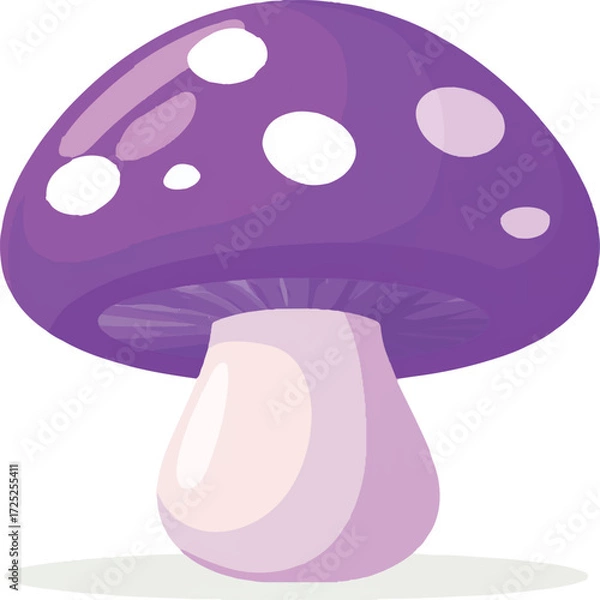 Fototapeta a violet purple mushroom vector art illustration in a transparent background