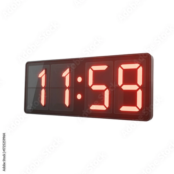 Obraz Digital clock displaying eleven fifty nine, time concept nearly midnight