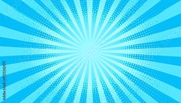 Fototapeta Light-blue radial burst pattern
