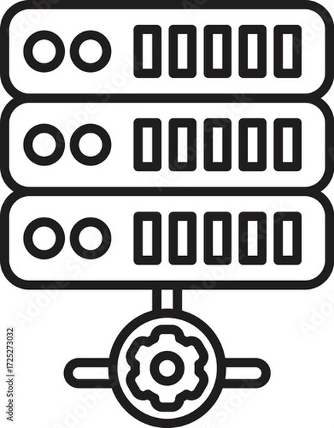 Fototapeta Server rack configuration and management, symbolizing data center maintenance and optimization