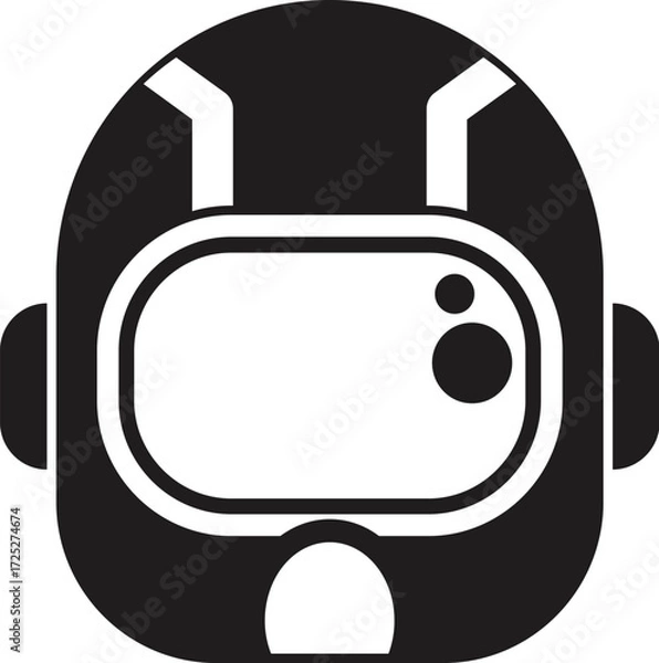 Fototapeta Black and white astronaut helmet ensuring safety in outer space exploration