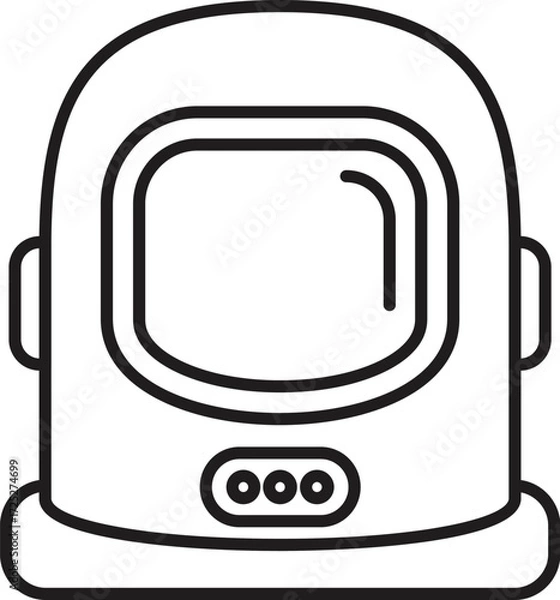 Fototapeta Simple line art icon of an astronaut's helmet, emphasizing safety and space travel