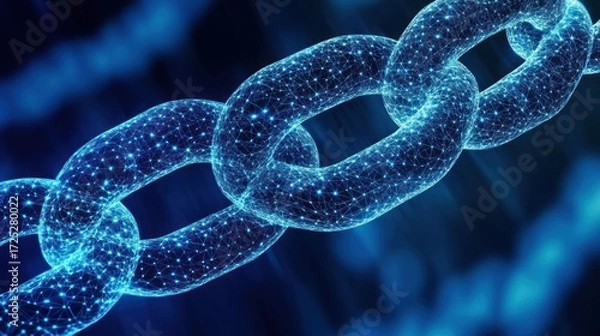 Fototapeta Abstract Blockchain Technology: Digital Chain Network