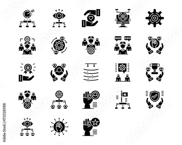 Fototapeta Teamwork Line Vector Icons