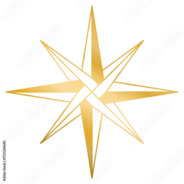 Fototapeta Eight-pointed star with central loop clip art