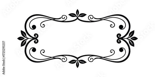 Fototapeta Sharp Victorian rectangular frame vector silhouette 
