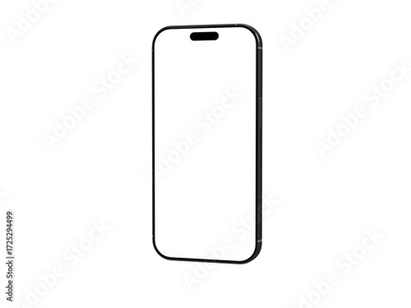 Fototapeta High-quality image of a modern smartphone with a blank screen, perfect for app presentations and website designs.  Clean, minimalist style.