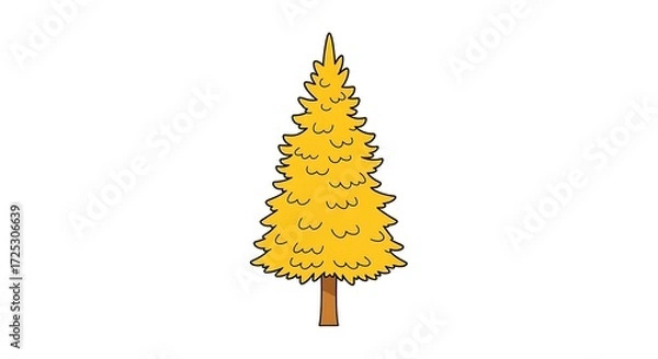 Fototapeta Illustration of tree yellow tree drawing tree art tree design tree image
