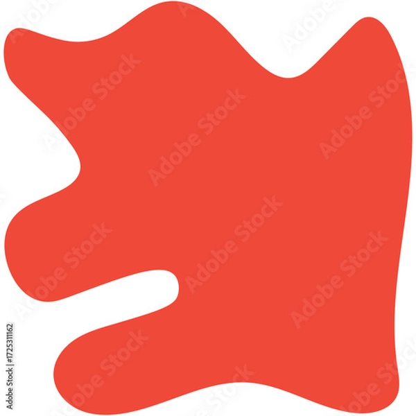 Obraz Abstract Red Organic Shape with Irregular Edges and Smooth Texture.