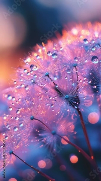 Fototapeta Enchanted Dandelions: A Dew-Kissed Dream