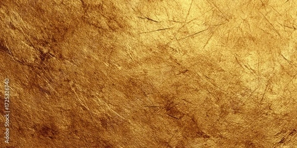 Fototapeta Metallic gold surface texture with reflective patterns.