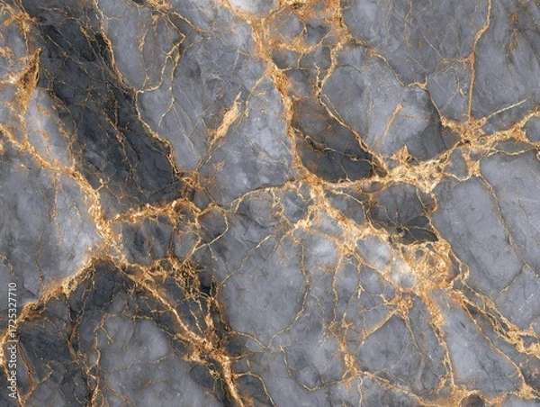 Fototapeta Elegant marble texture with gray tones and shimmering golden veins