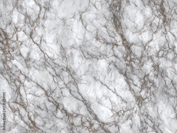 Fototapeta White marble surface with detailed gray veining pattern