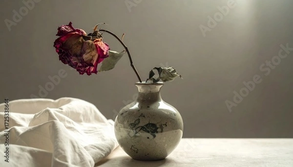 Obraz Wilted Rose in Vase

