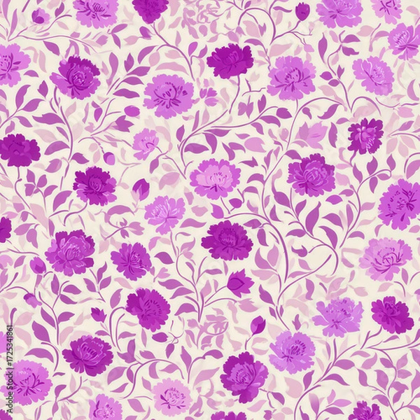 Fototapeta Seamless Romantic Lavender Pattern with Soft Purple Floral Design